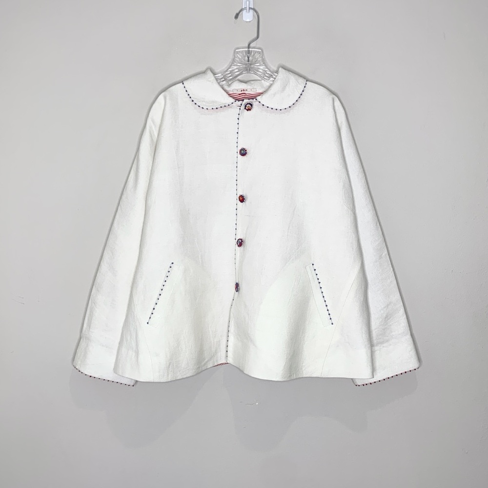 Pero Reversible Jacket (Sz M? READ) Linen Cotton Silk Gingham Check Stripe Multi